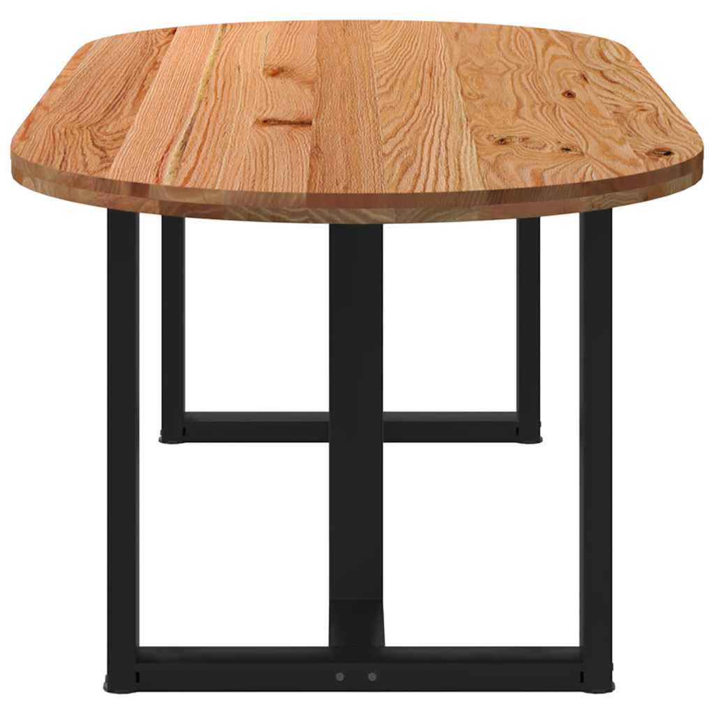 Table à manger 220x100x74 cm bois de chêne massif ovale