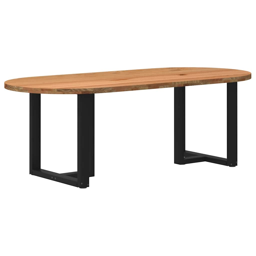 Table à manger 220x100x74 cm bois de chêne massif ovale