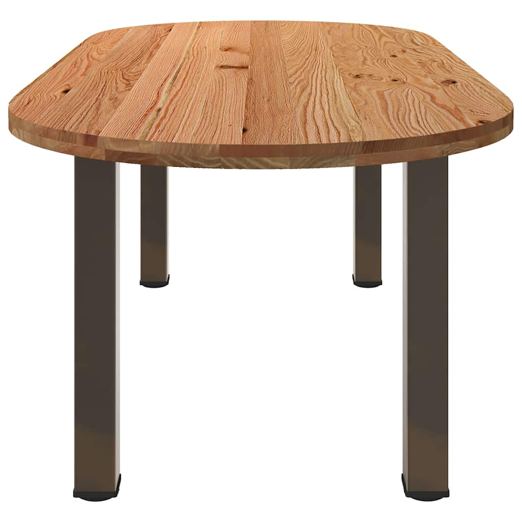 Table à manger 220x100x74 cm bois de chêne massif ovale