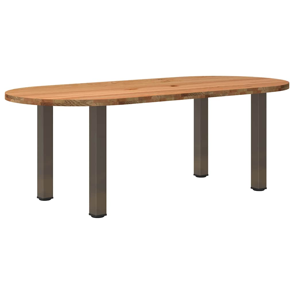 Table à manger 220x100x74 cm bois de chêne massif ovale