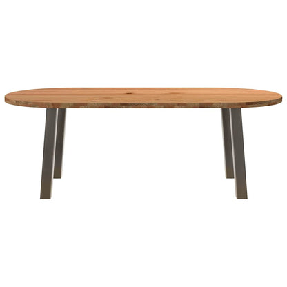 Table à manger 220x100x74 cm bois de chêne massif ovale