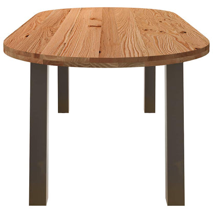 Table à manger 220x100x74 cm bois de chêne massif ovale