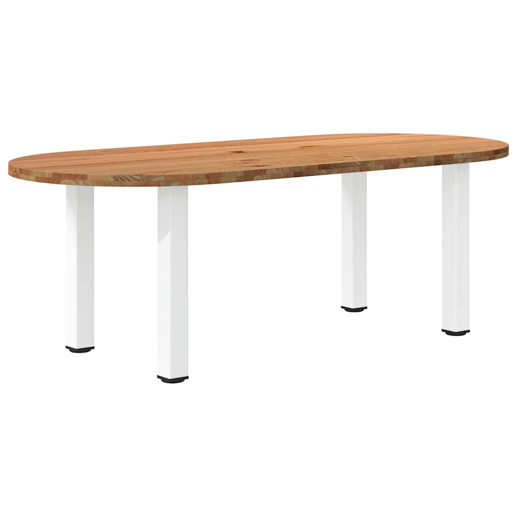 Table à manger 220x100x74 cm bois de chêne massif ovale