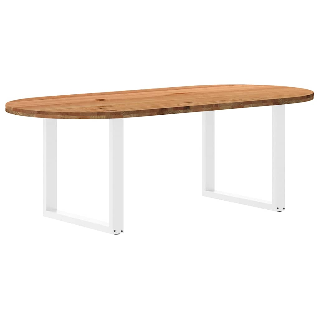 Table à manger 220x100x74 cm bois de chêne massif ovale