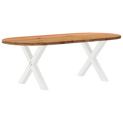 Table à manger 220x100x74 cm bois de chêne massif ovale