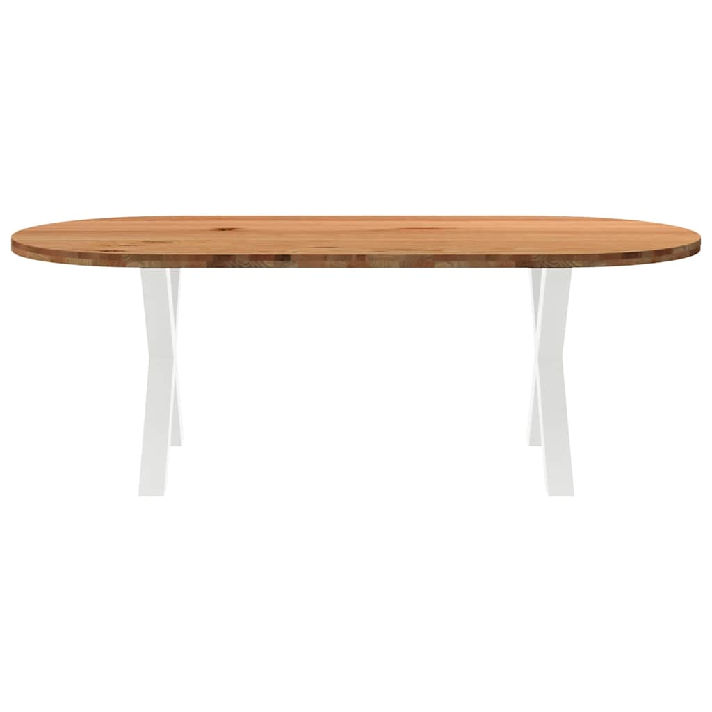 Table à manger 220x100x74 cm bois de chêne massif ovale