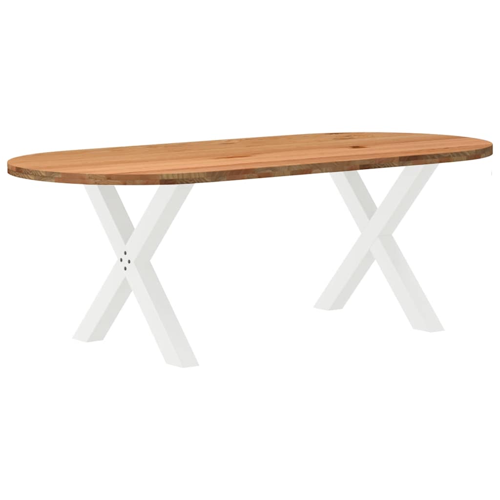 Table à manger 220x100x74 cm bois de chêne massif ovale