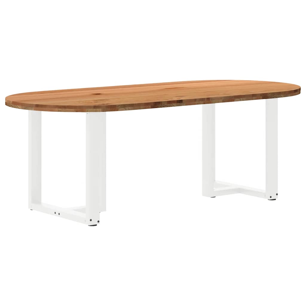 Table à manger 220x100x74 cm bois de chêne massif ovale