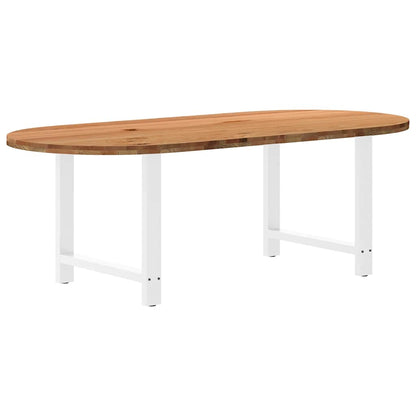 Table à manger 220x100x74 cm bois de chêne massif ovale