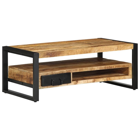 Table basse 90x50x36 cm bois de manguier massif brut