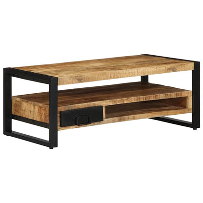 Table basse 90x50x36 cm bois de manguier massif brut