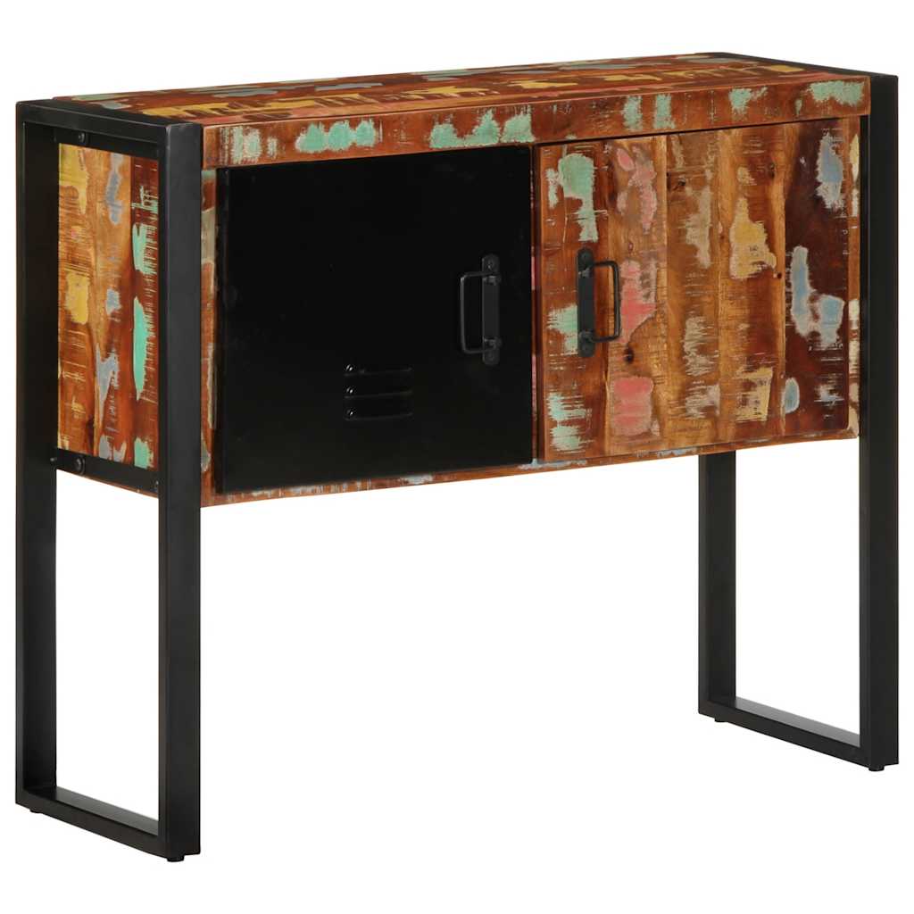 Armoire console multicolore 90x35x75cm bois massif récupération