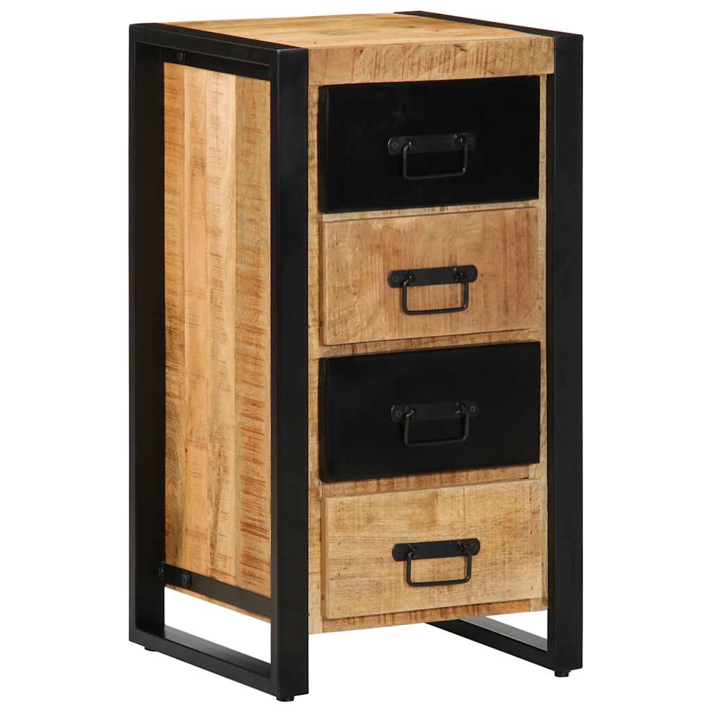 Armoire à tiroir 40x40x90 cm bois de manguier massif brut