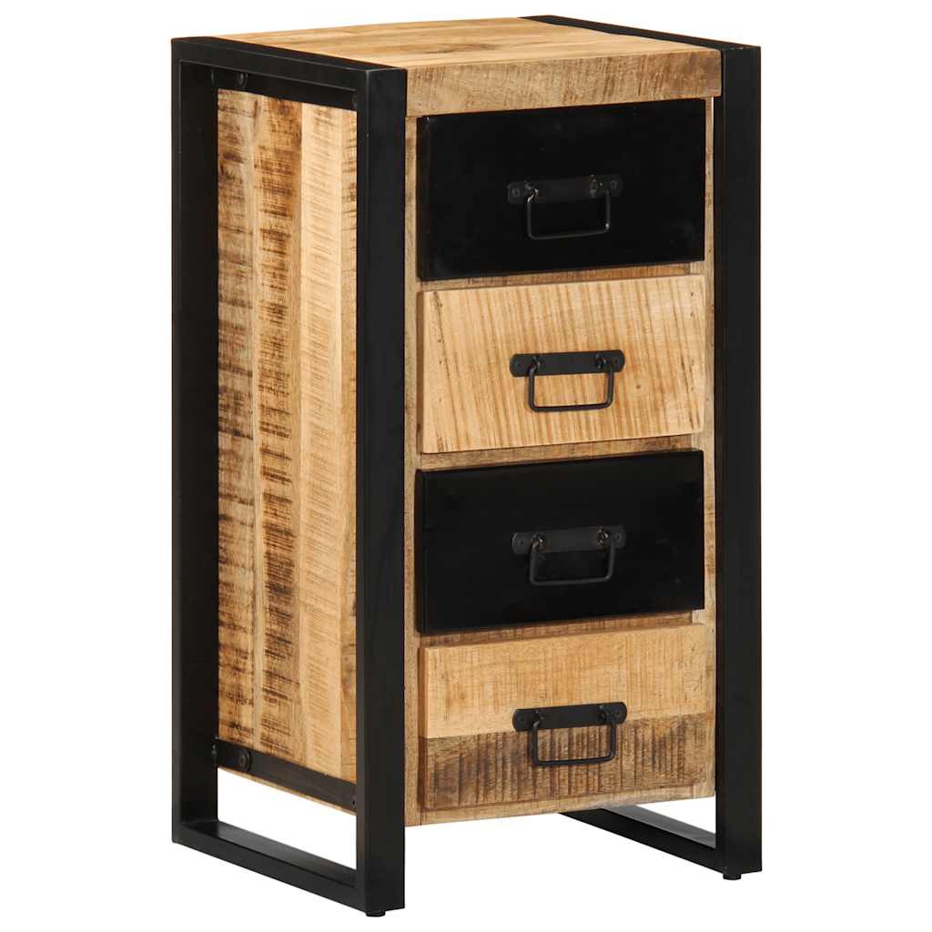 Armoire à tiroir 40x40x90 cm bois de manguier massif brut