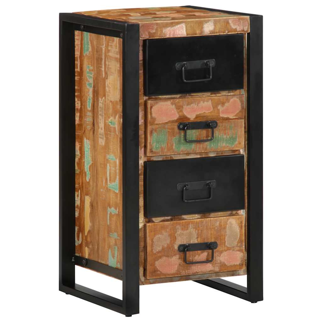 Armoire à tiroir multicolore 40x40x90 cm bois de récupération