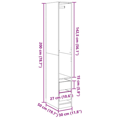 Garde-robe Blanc 30x50x200 cm Bois d'ingénierie
