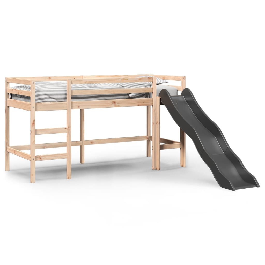 Lit mezzanine d'enfants sans matelas 80x200 cm bois pin massif