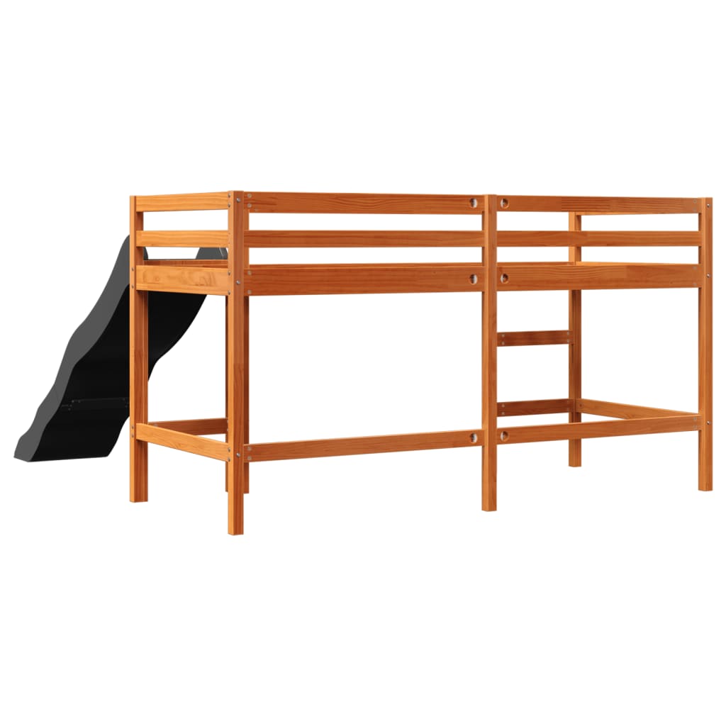 Lit mezzanine d'enfants sans matelas 80x200 cm bois pin massif