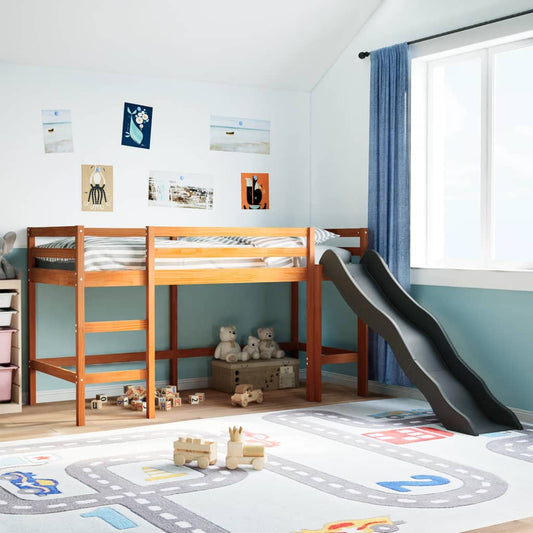 Lit mezzanine d'enfants sans matelas 90x200 cm bois pin massif