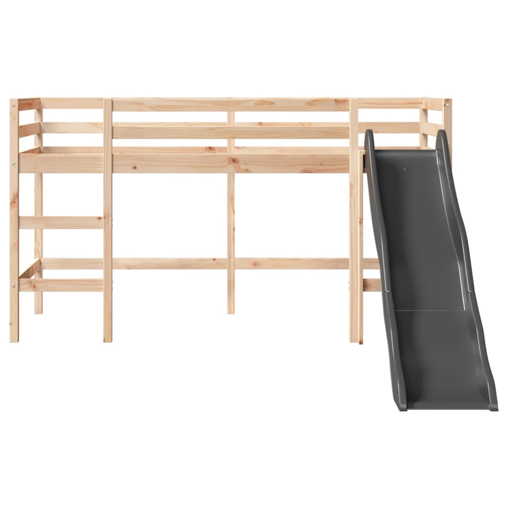 Lit mezzanine d'enfants sans matelas 90x190 cm bois pin massif