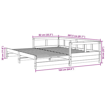 Lit de jour sans matelas 80x200 cm bois de pin massif