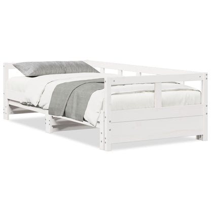 Lit de jour sans matelas blanc 80x200 cm bois de pin massif