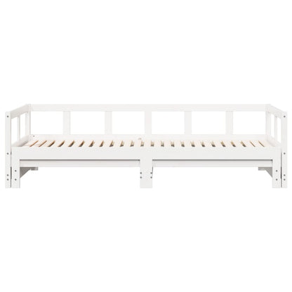 Lit de jour sans matelas blanc 80x200 cm bois de pin massif