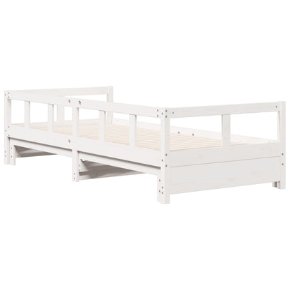 Lit de jour sans matelas blanc 80x200 cm bois de pin massif