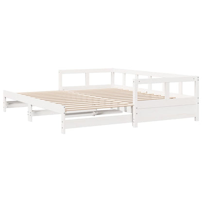 Lit de jour sans matelas blanc 80x200 cm bois de pin massif