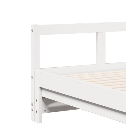 Lit de jour sans matelas blanc 80x200 cm bois de pin massif