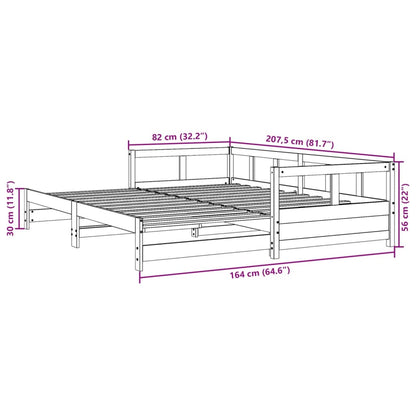 Lit de jour sans matelas blanc 80x200 cm bois de pin massif