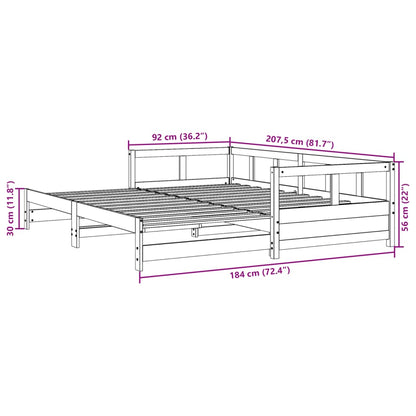 Lit de jour sans matelas 90x200 cm bois de pin massif