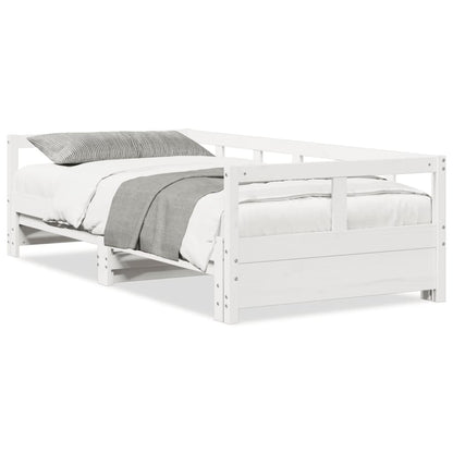 Lit de jour sans matelas blanc 90x200 cm bois de pin massif