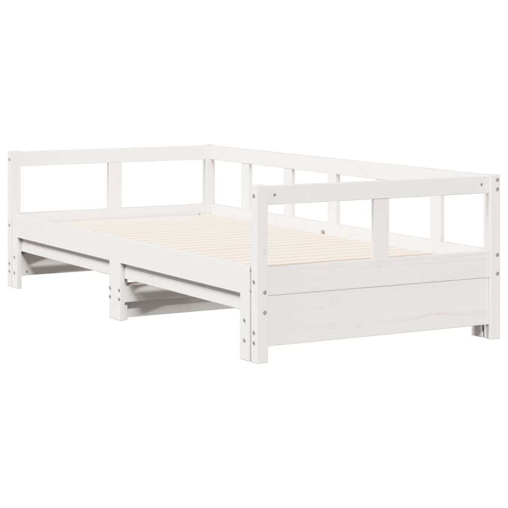 Lit de jour sans matelas blanc 90x200 cm bois de pin massif