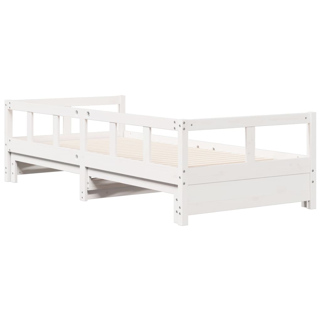 Lit de jour sans matelas blanc 90x200 cm bois de pin massif