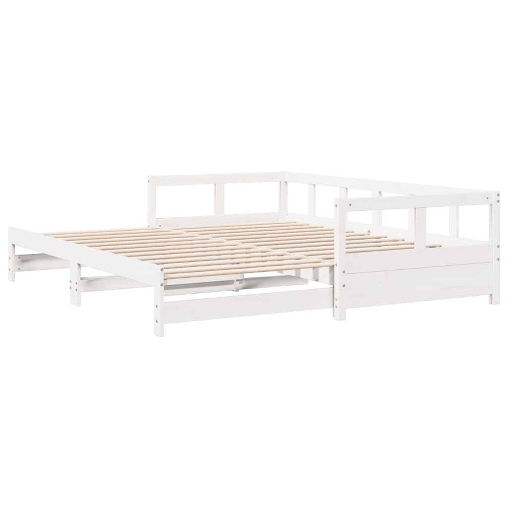 Lit de jour sans matelas blanc 90x200 cm bois de pin massif