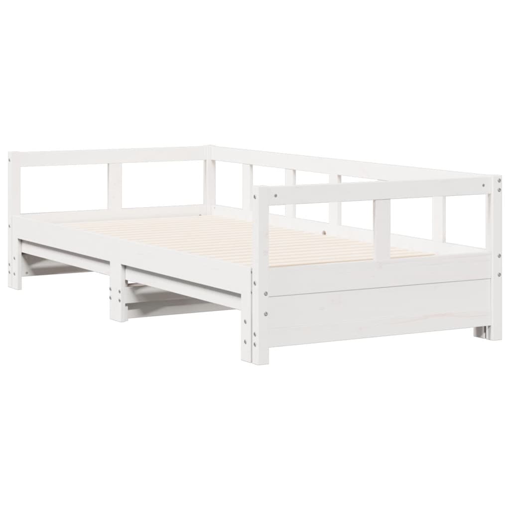 Lit de jour sans matelas blanc 90x190 cm bois de pin massif