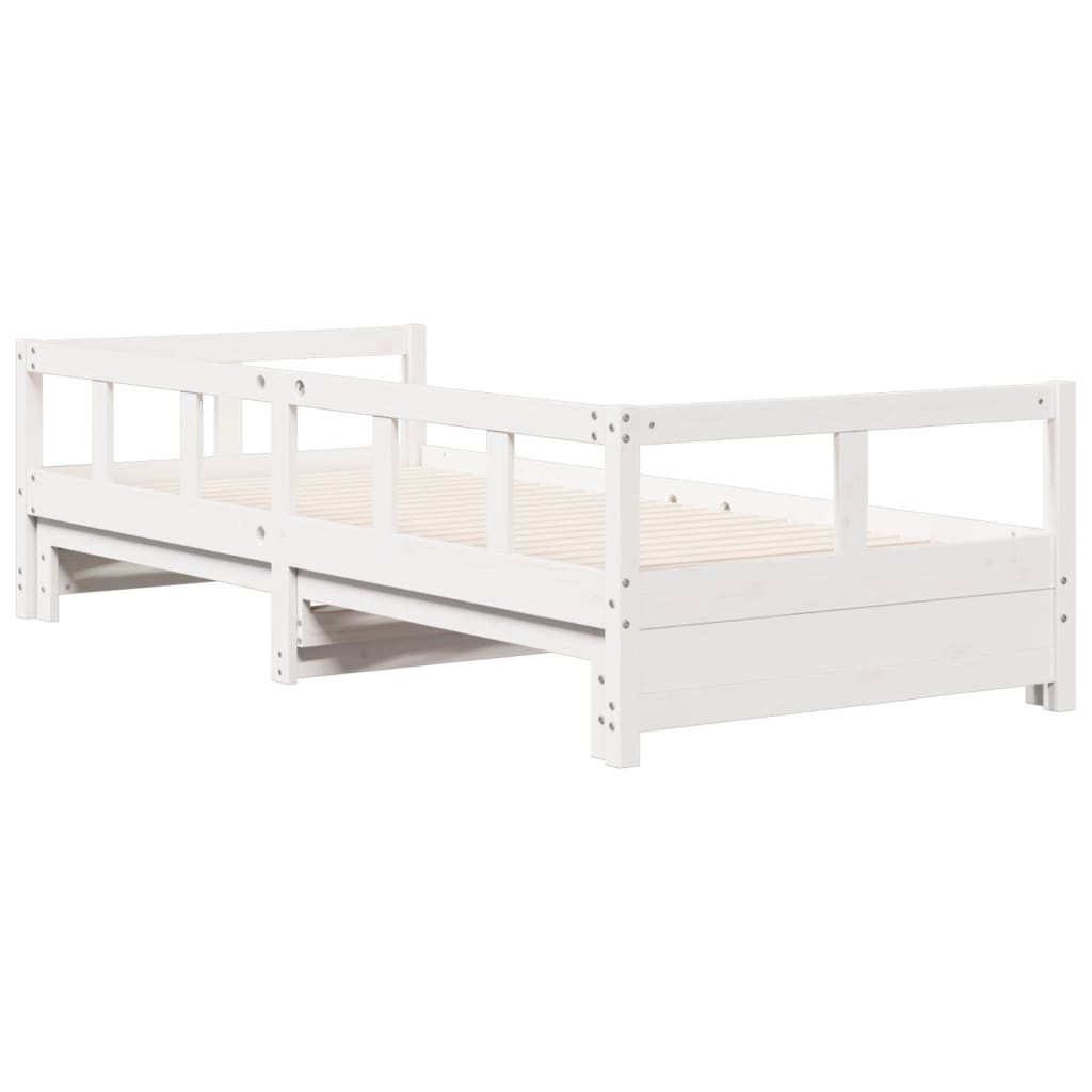 Lit de jour sans matelas blanc 90x190 cm bois de pin massif