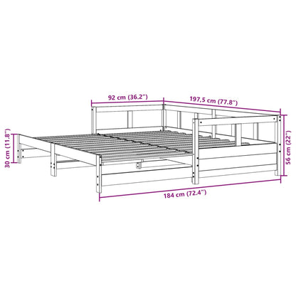 Lit de jour sans matelas cire marron 90x190 cm bois pin massif