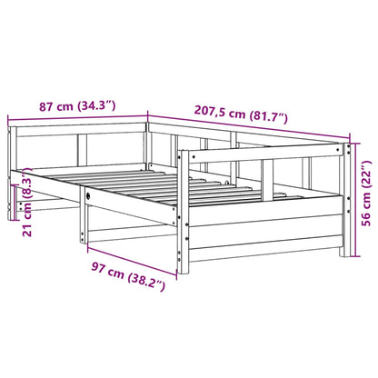 Lit de jour sans matelas naturel 80x200 cm bois pin massif