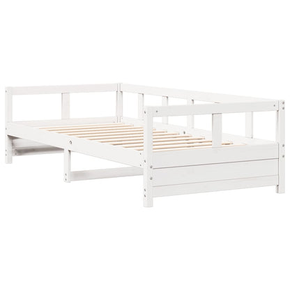 Lit de jour sans matelas blanc 80x200 cm bois de pin massif