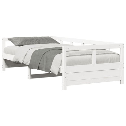 Lit de jour sans matelas blanc 80x200 cm bois de pin massif