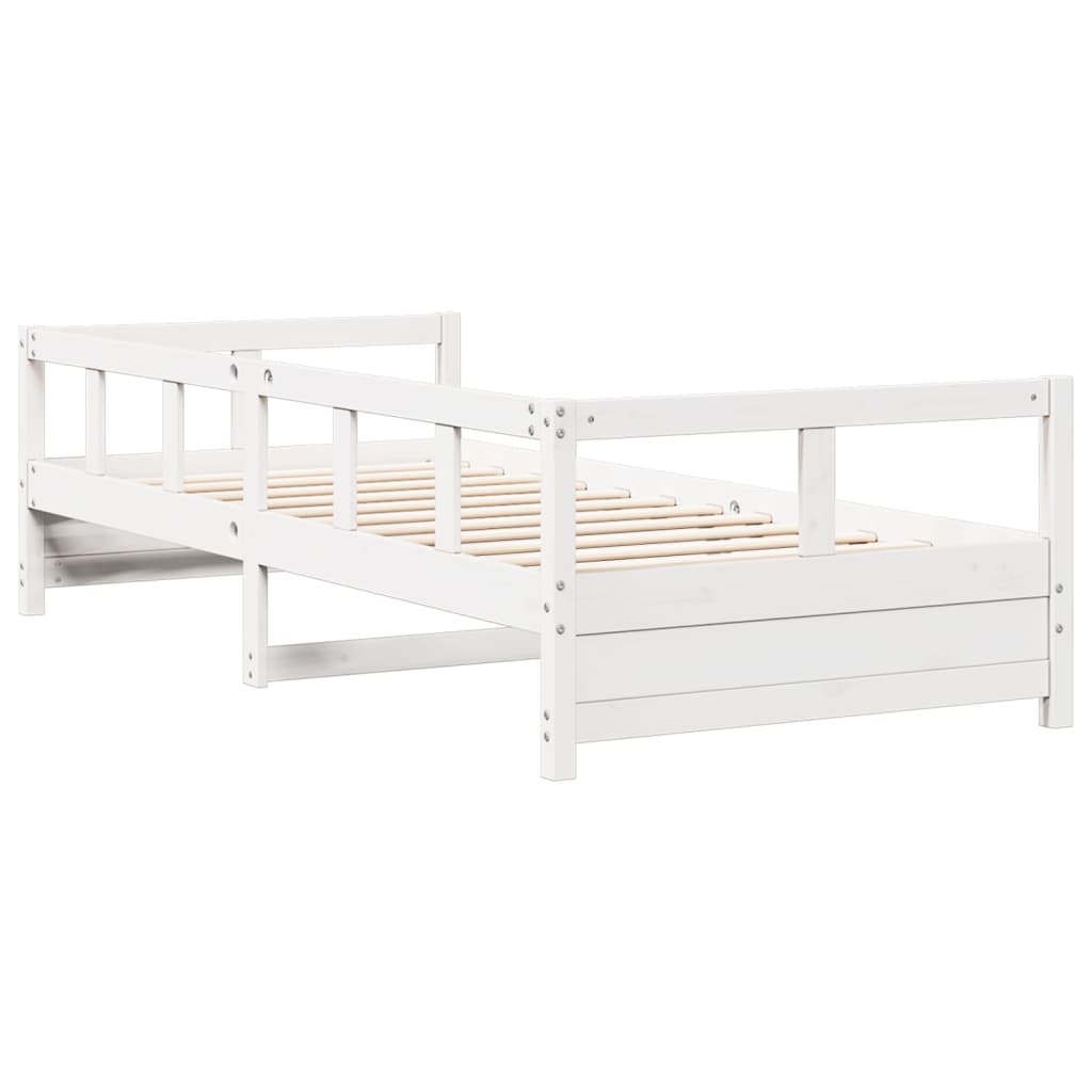 Lit de jour sans matelas blanc 80x200 cm bois de pin massif