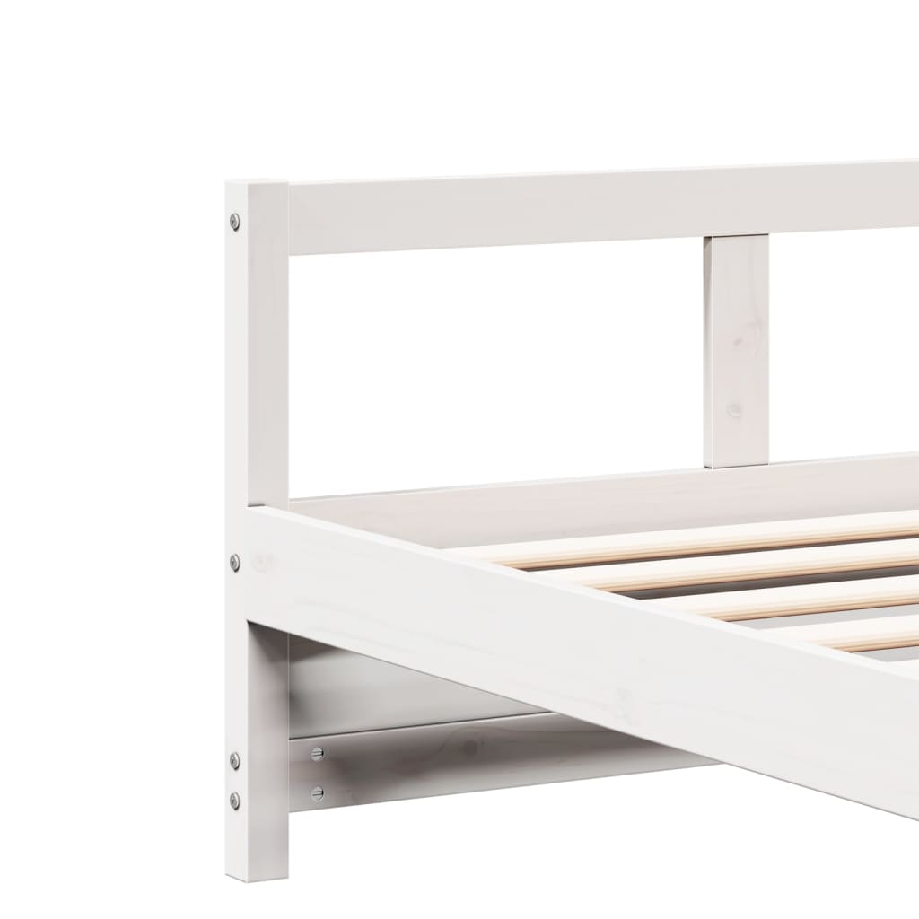 Lit de jour sans matelas blanc 80x200 cm bois de pin massif