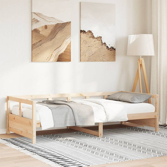 Lit de jour sans matelas naturel 90x200 cm bois pin massif