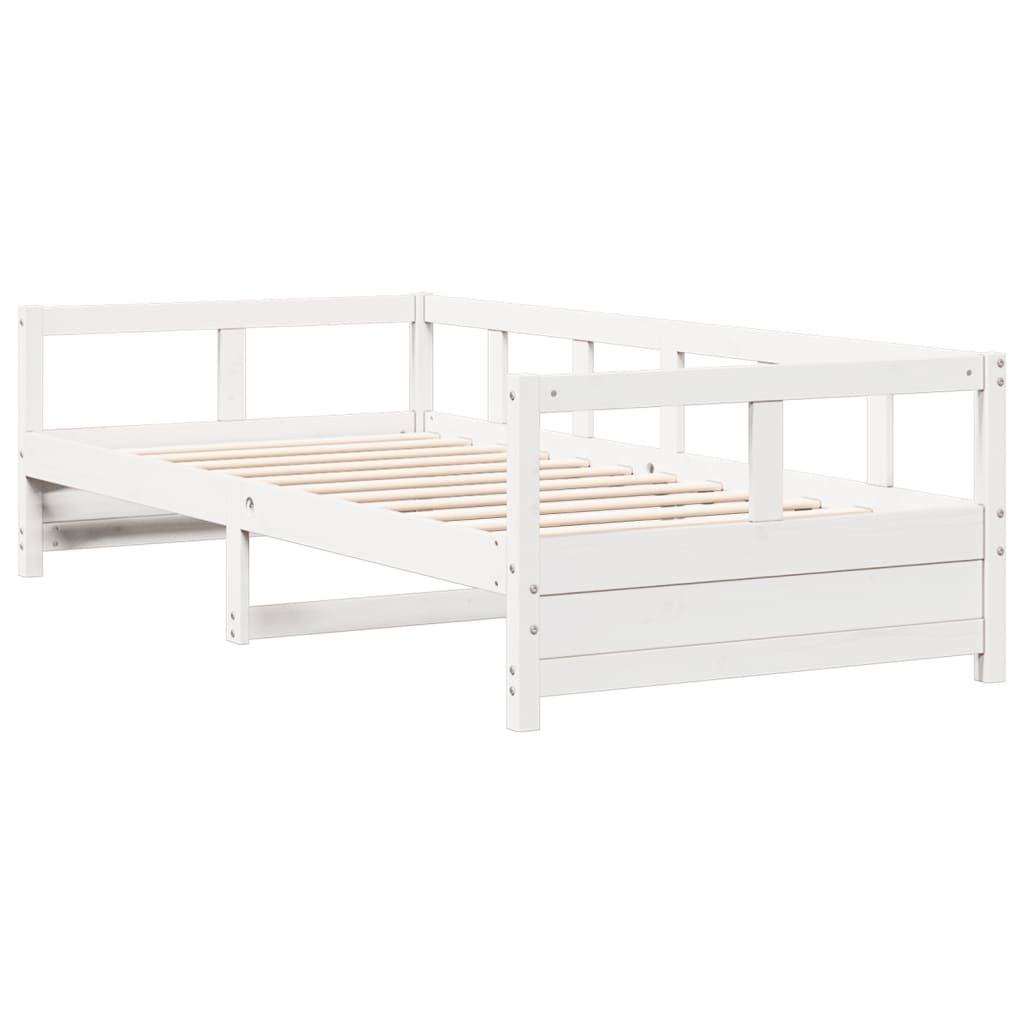 Lit de jour sans matelas blanc 90x200 cm bois de pin massif