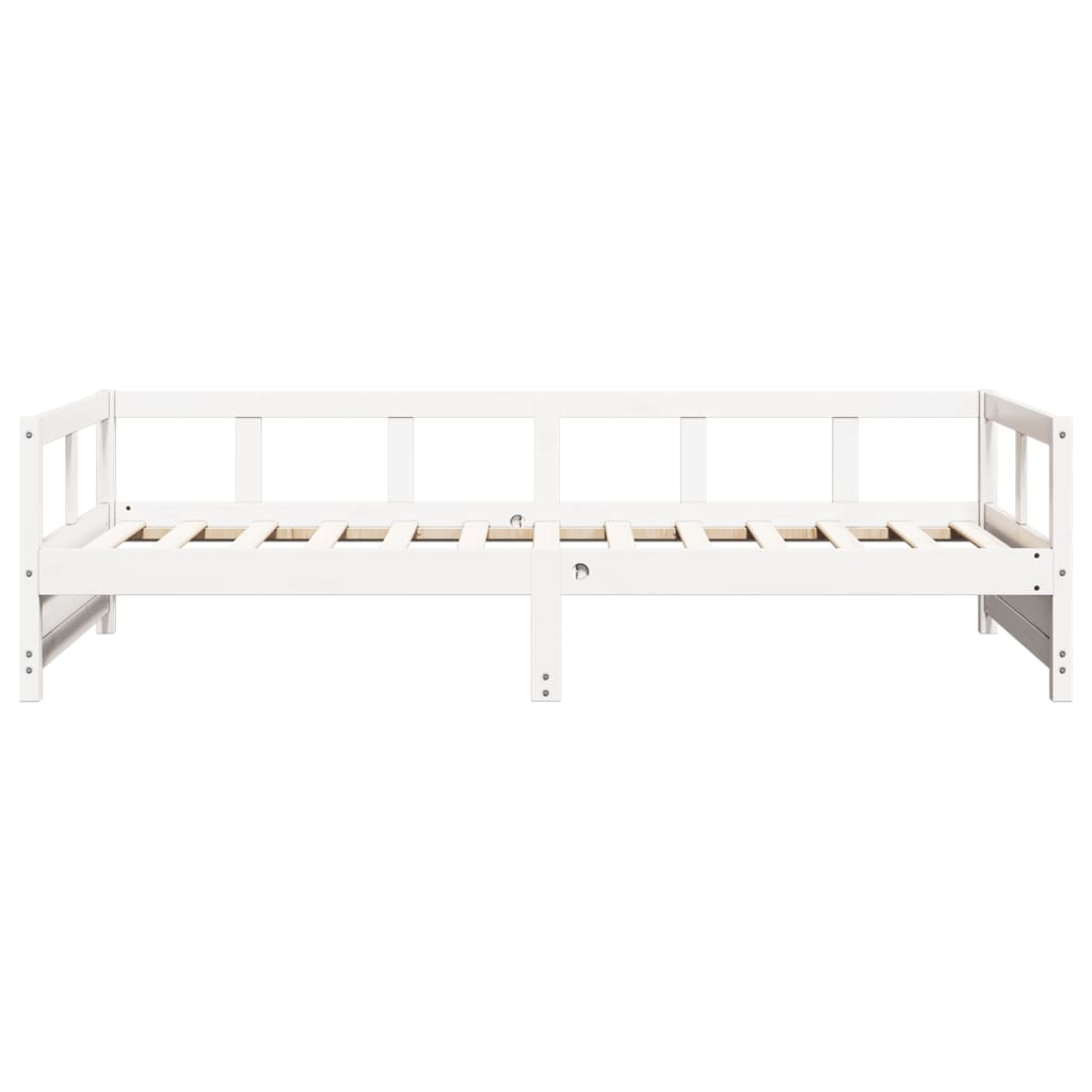 Lit de jour sans matelas blanc 90x200 cm bois de pin massif