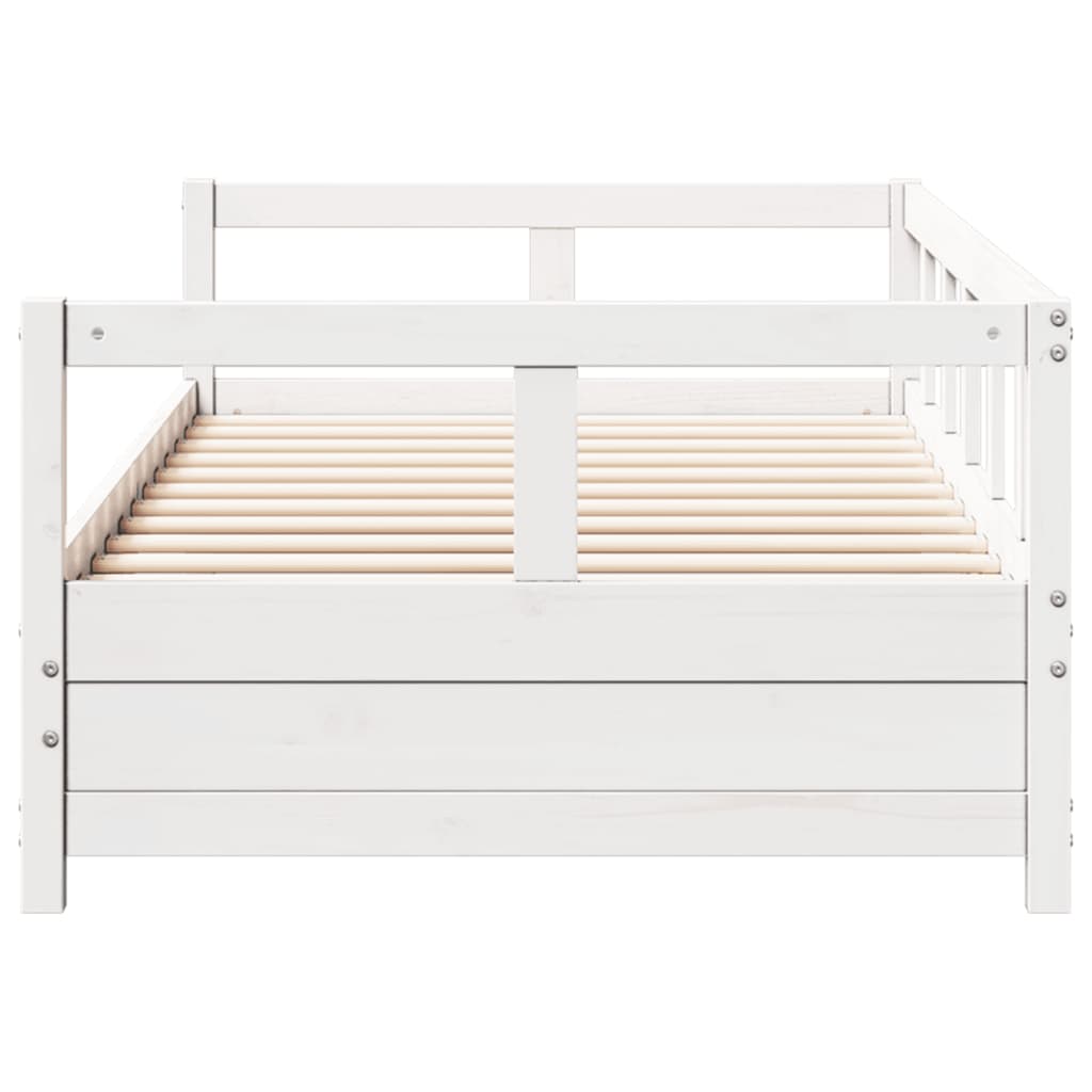 Lit de jour sans matelas blanc 90x200 cm bois de pin massif