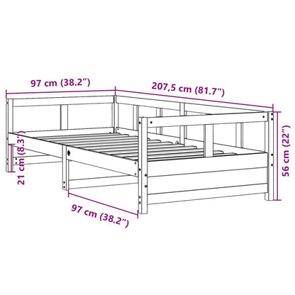 Lit de jour sans matelas cire marron 90x200 cm bois pin massif