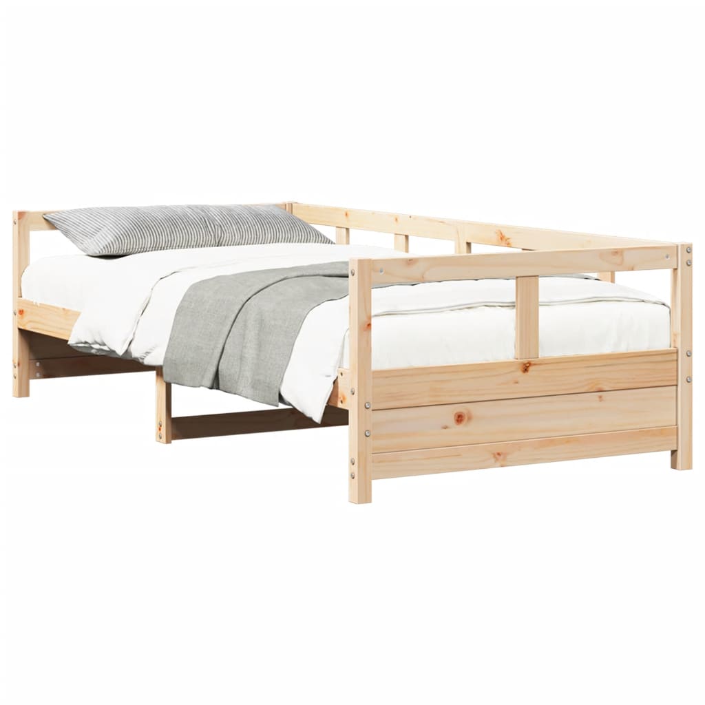 Lit de jour sans matelas naturel 90x190 cm bois pin massif